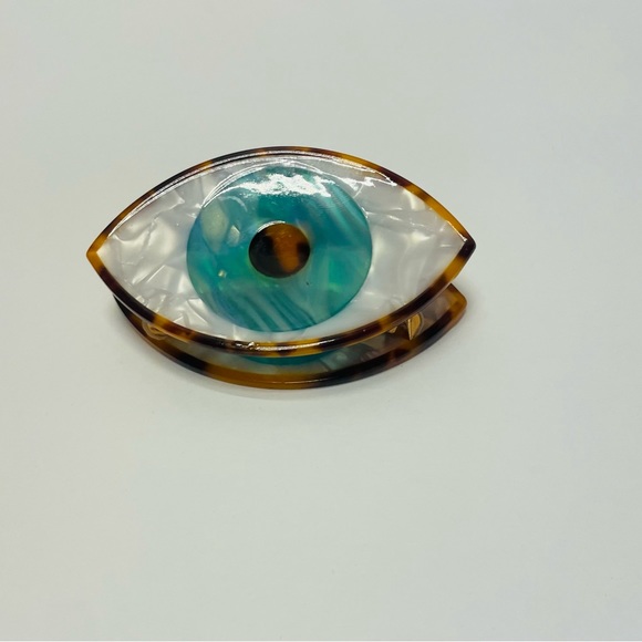Cheetah tortoise shell evil eye hair claw clip - Picture 4 of 5